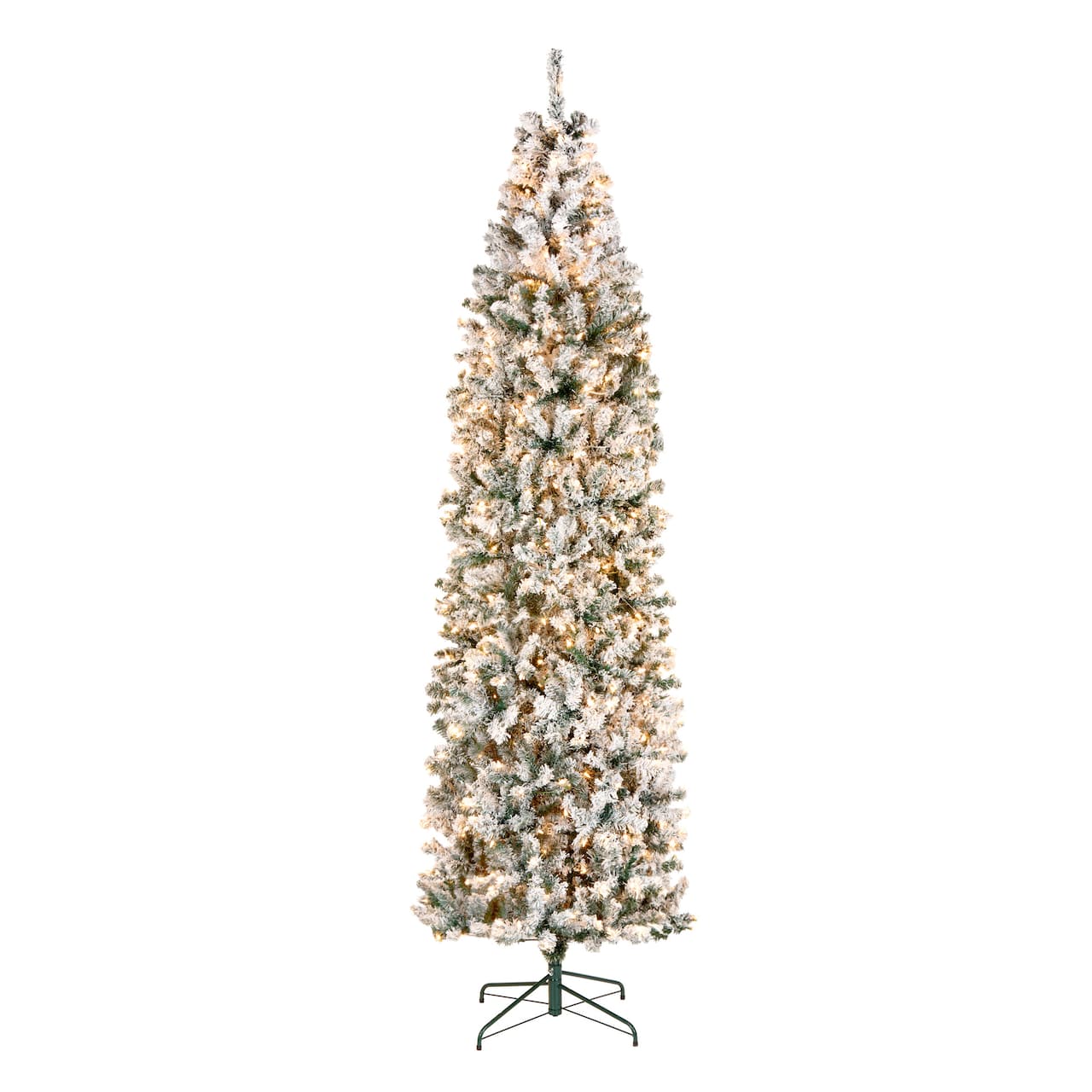 9ft. Pre-Lit Acacia Flocked Artificial Christmas Tree, Clear Lights